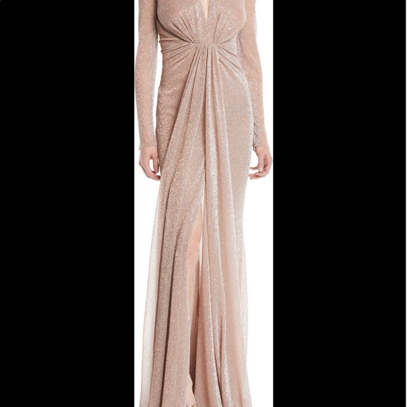 Talbot Runhof Ruched Lurex Gown - Picture 2 of 15